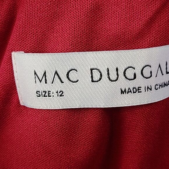 MAC DUGGAL 20330 Red Embellished Plunge Neck Illusion  Mermaid Gown (12)--$798 - Picture 11 of 13